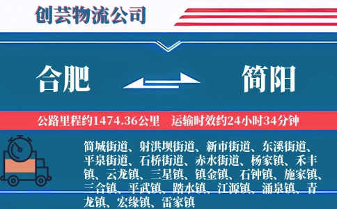 合肥到简阳物流公司