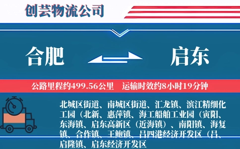 合肥到启东物流公司