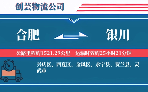 合肥到银川物流