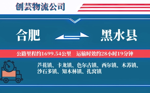 合肥到黑水县物流公司