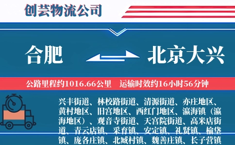合肥到北京大兴物流公司