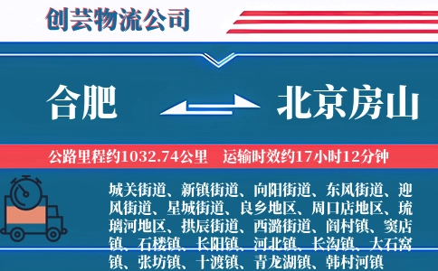 合肥到北京房山物流公司