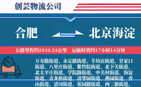合肥到北京海淀物流公司