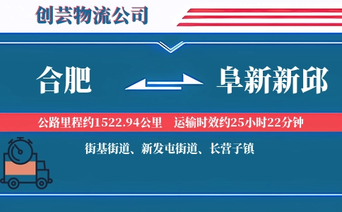 合肥到阜新新邱物流公司