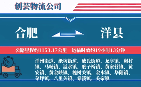 合肥到洋县物流公司