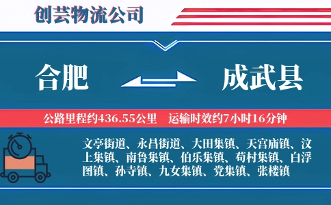 合肥到成武县物流公司