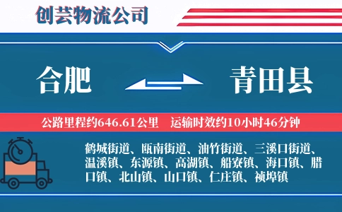 合肥到青田县物流公司
