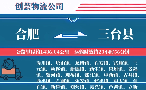 合肥到三台县物流公司