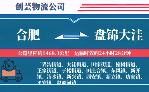 合肥到盘锦大洼物流公司