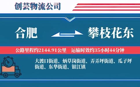合肥到攀枝花东物流公司