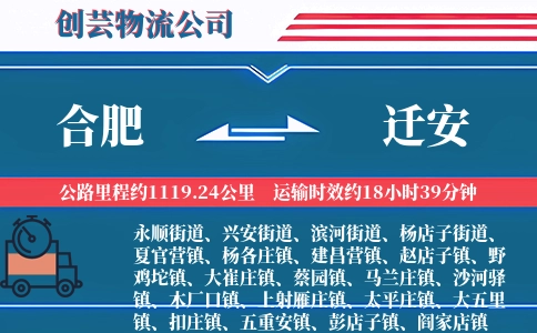 合肥到迁安物流公司