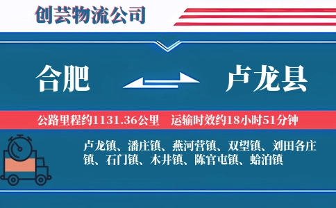 合肥到卢龙县物流公司