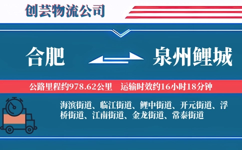合肥到泉州鲤城物流公司