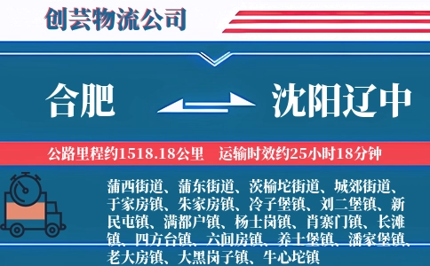 合肥到沈阳辽中物流公司