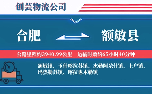 合肥到额敏县物流公司