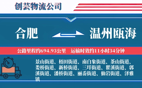 合肥到温州瓯海物流公司