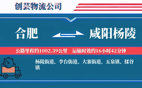 合肥到咸阳杨陵物流公司