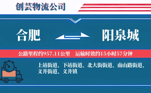 合肥到阳泉城物流公司