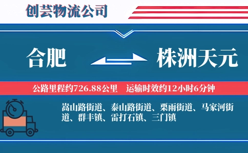 合肥到株洲天元物流公司