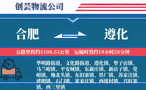 合肥到遵化物流公司