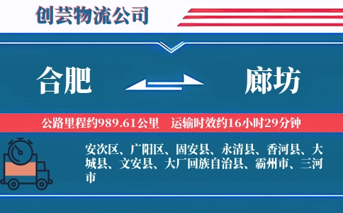 合肥到廊坊汽车托运